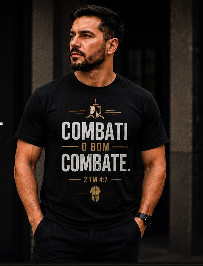 Camiseta Combati o Bom Combate — frente